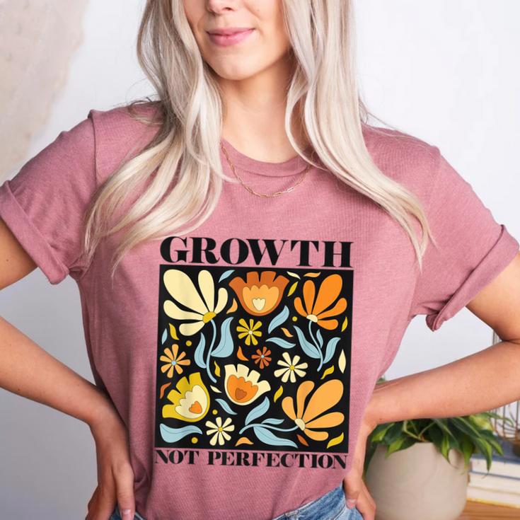 Growth Not Perfection Abstract Florals SPED Teacher Women's Heather T-Shirt
