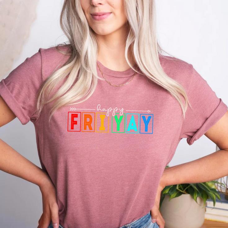 Happy Fri Yay Teacher Friday Women's Heather T-Shirt
