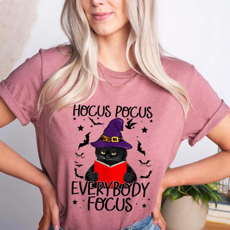 Hocus Pocus Everybody Focus Halloween Teacher For Men Women Women's Heather T-Shirt