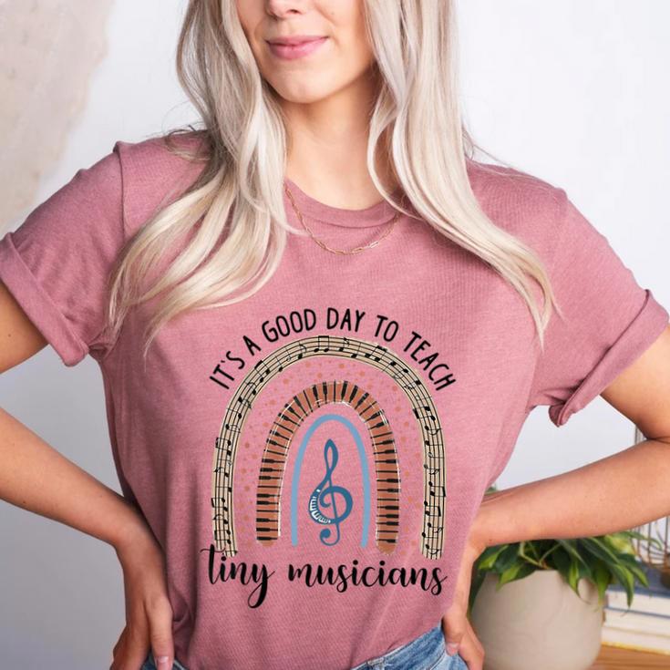 Its A Good Day To Teach Tiny Musicians Music Teacher Rainbow Women's Heather T-Shirt