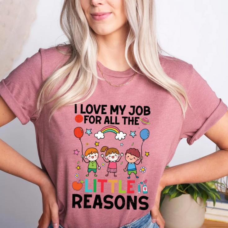 Love Job For Little Reasons Daycare Teacher Graphic Women's Heather T-Shirt