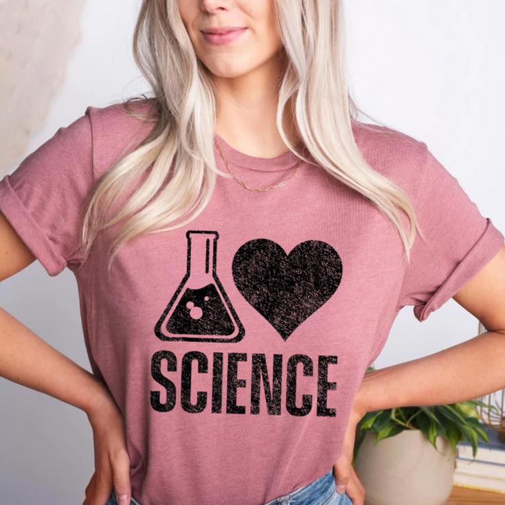 I Love Science Lover Teacher Scientist Sciences Women's Heather T-Shirt