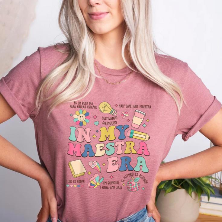 In My Maestra Era Spanish Bilingual Teacher First Day Women's Heather T-Shirt