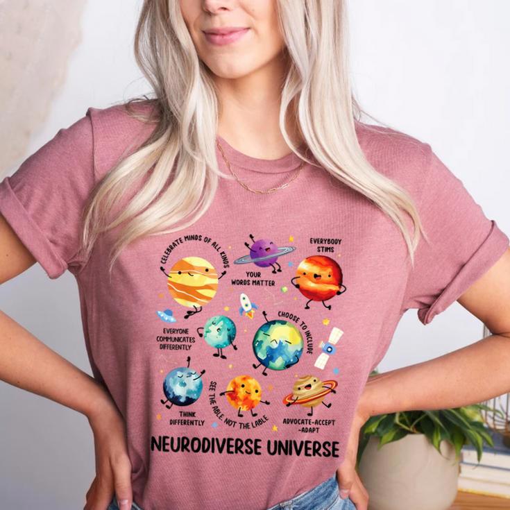 Neurodiverse Universe Space Planet Special Education Teacher Women's Heather T-Shirt