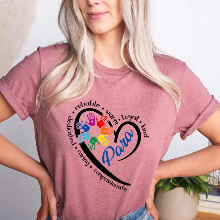 Para Heart Teacher Paraprofessional Paraeducator Men Women Women's Heather T-Shirt