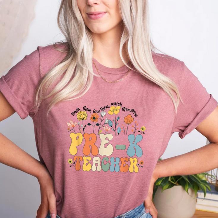 Pre-k Teacher Appreciation Teaching Wildflowers Women's Heather T-Shirt