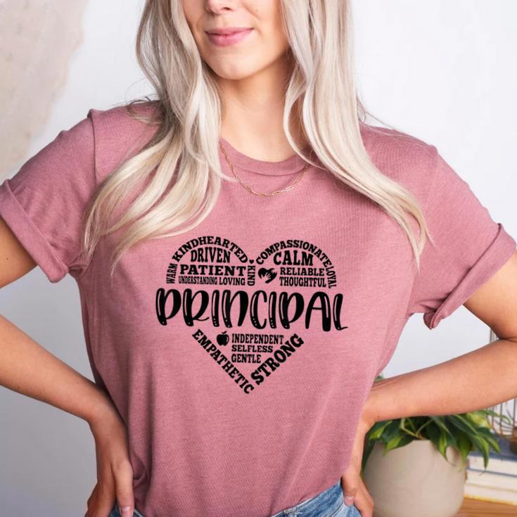 Principal Heart Life School Principal Teacher Appreciation Women's Heather T-Shirt