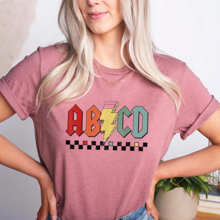 Rock Abcd Back To School Abcd Preschool Teacher Appreciation Women's Heather T-Shirt