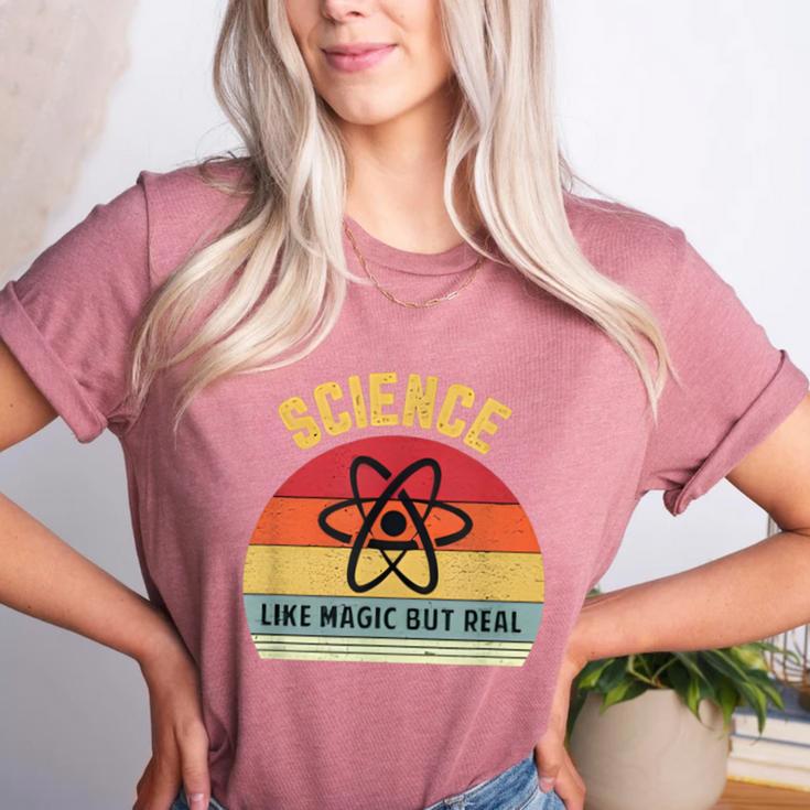 Science Like Magic But Real Science Teacher Graphics Geek Women's Heather T-Shirt