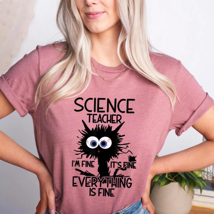 Science Teacher Appreciation Merch -Adults -Youth Grey Classic Fit Modern Science Theme Cartoon Women's Heather T-Shirt