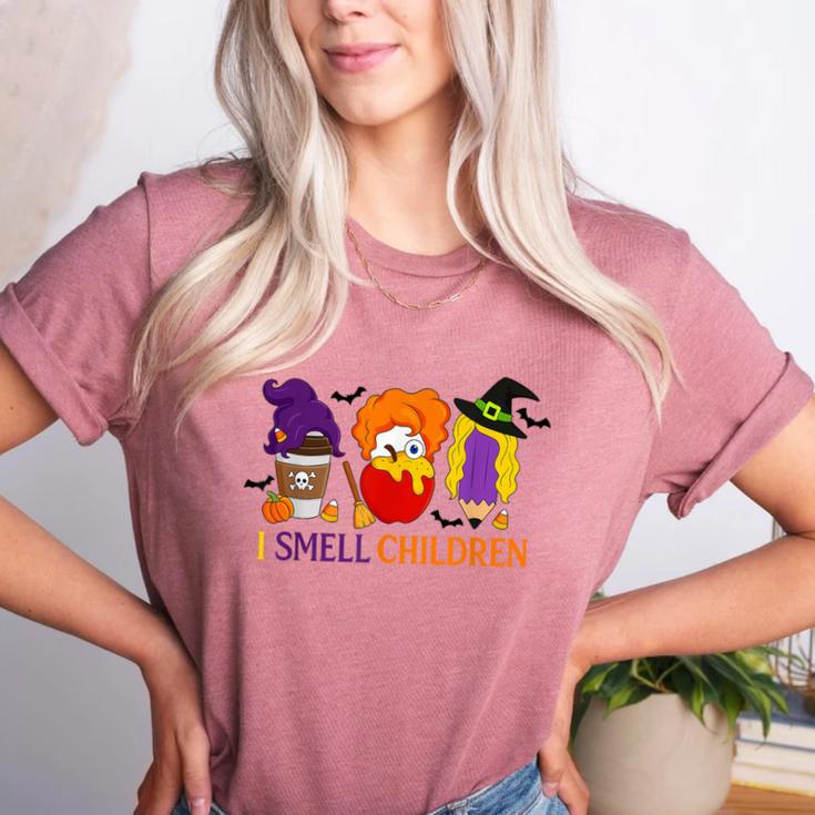 I Smell Children Witch Teacher Halloween Trick Or Teach Women's Heather T-Shirt
