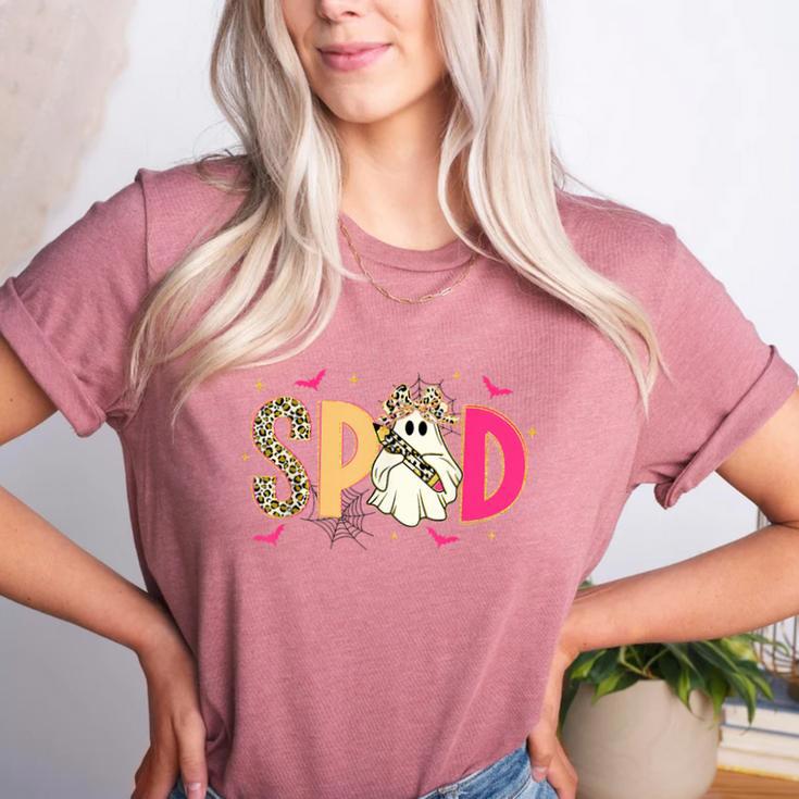 Sped Teacher Halloween Ghost Special Education Preppy Fall Women's Heather T-Shirt