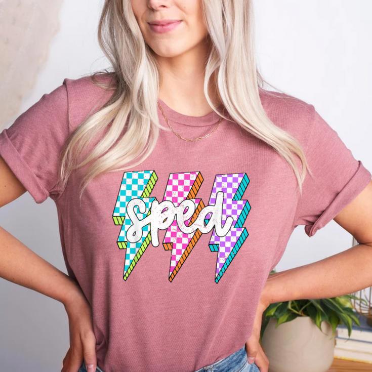 SPED Teacher Squad Lightning Bolt Special Education Women's Heather T-Shirt