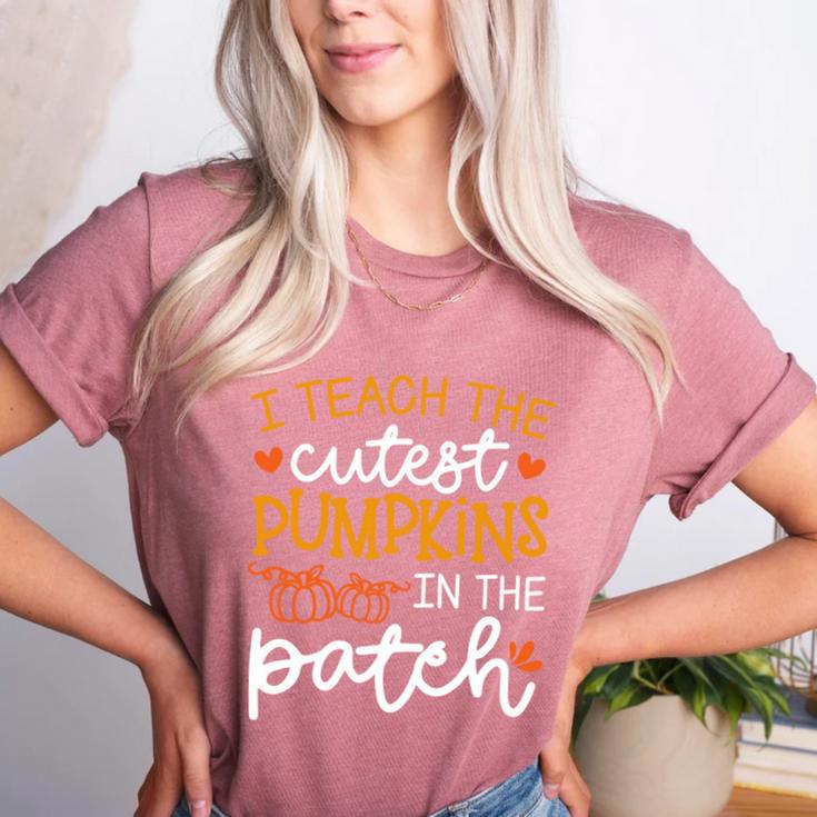 I Teach The Cutest Pumpkins In The Patch Shirt Teacher Women's Heather T-Shirt