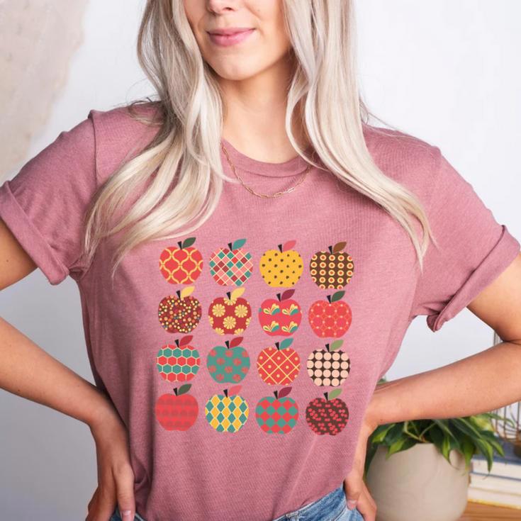 Teacher Apple Back To School Art For School Supplies Women's Heather T-Shirt
