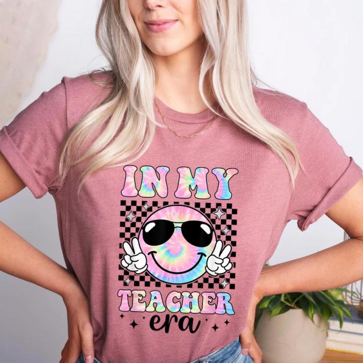 In My Teacher Era Groovy Tie Dye Back To School Cute Teacher Women's Heather T-Shirt