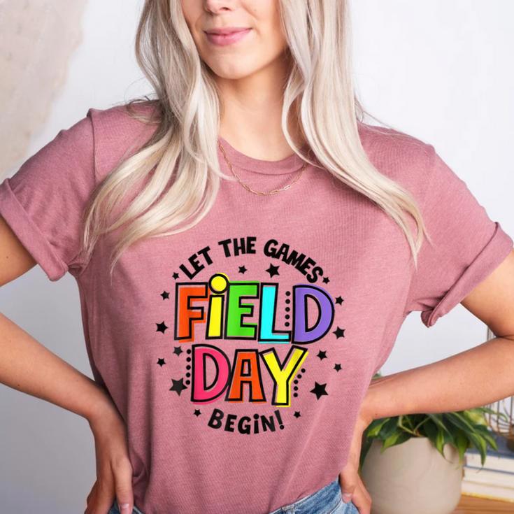 Teacher Student Field Day Let The Games Begin Field Day Women's Heather T-Shirt