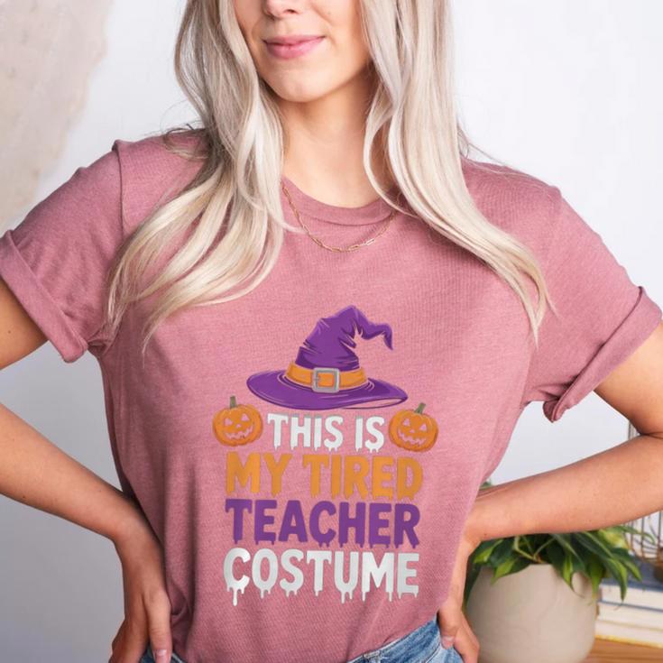 This Is My Tired Teacher Costume Halloween Premium Tri-Blend Women's Heather T-Shirt