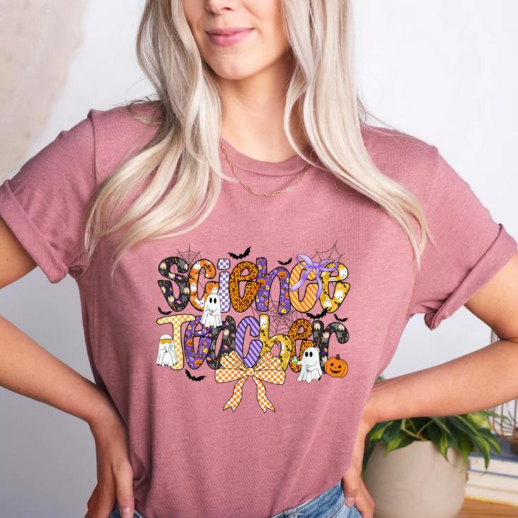 Women Spooky Science Teacher Halloween Science Stem Teacher Women's Heather T-Shirt