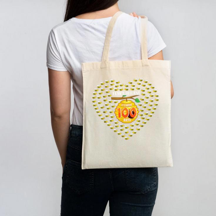 100 Days Of School Bee Hive Tree Hearts Teachers Student Kid Canvas Tote Bag