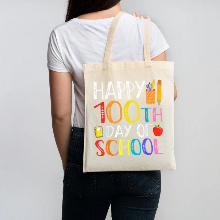 100 Days Of School Teacher And Student Canvas Tote Bag