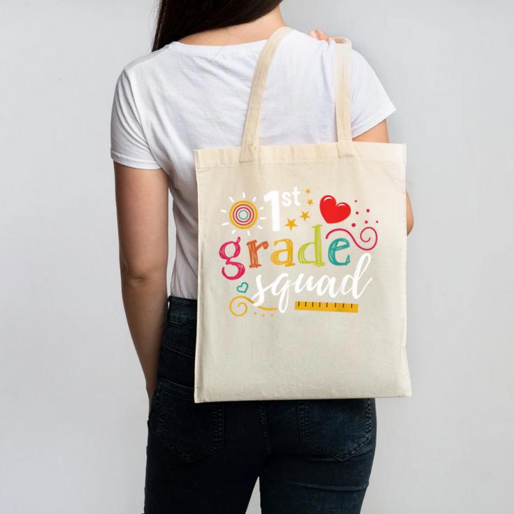 1st First Grade Squad Student Teacher Back To School Canvas Tote Bag
