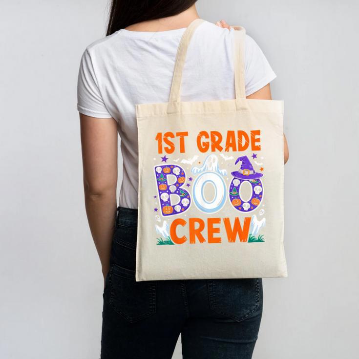 1st Grade Boo Crew First Grade Teacher Kids Happy Halloween Canvas Tote Bag