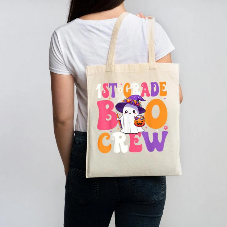 1st Grade Boo Crew Halloween First Grade Halloween Teacher Canvas Tote Bag