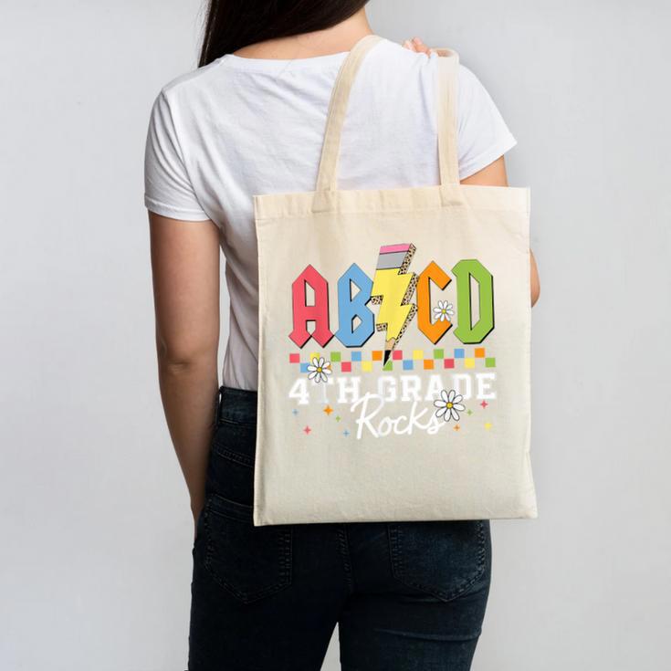 4th Grade Rocks ABCD Back To School Rock Teachers Canvas Tote Bag
