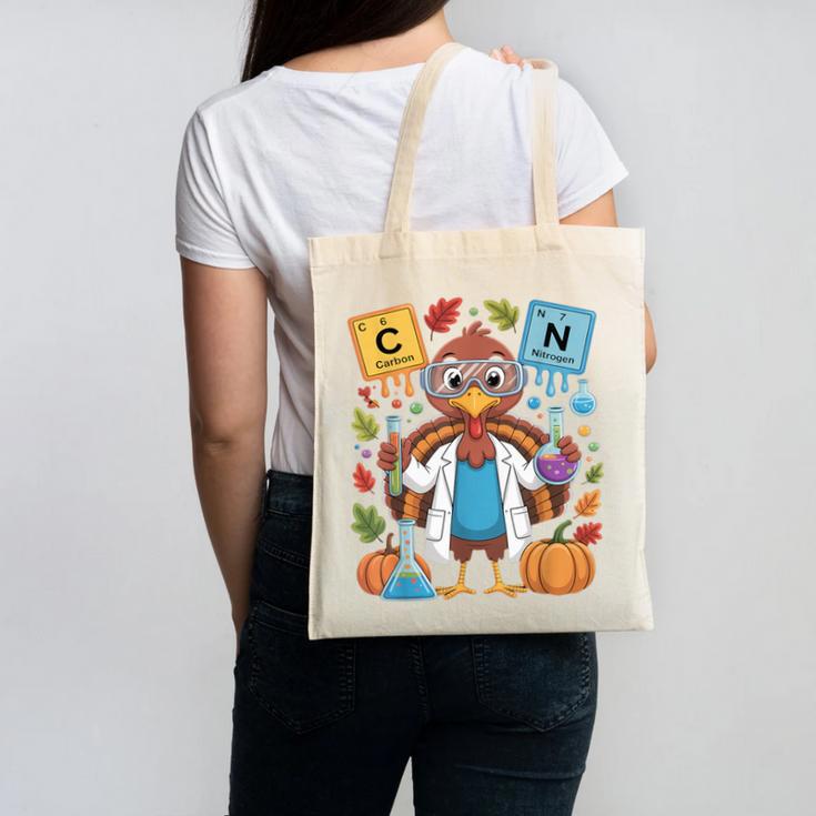 67 Chemistry Science Teacher Periodic Table Thanksgiving Canvas Tote Bag