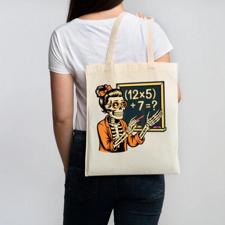 67 Teacher Halloween Skeleton Canvas Tote Bag