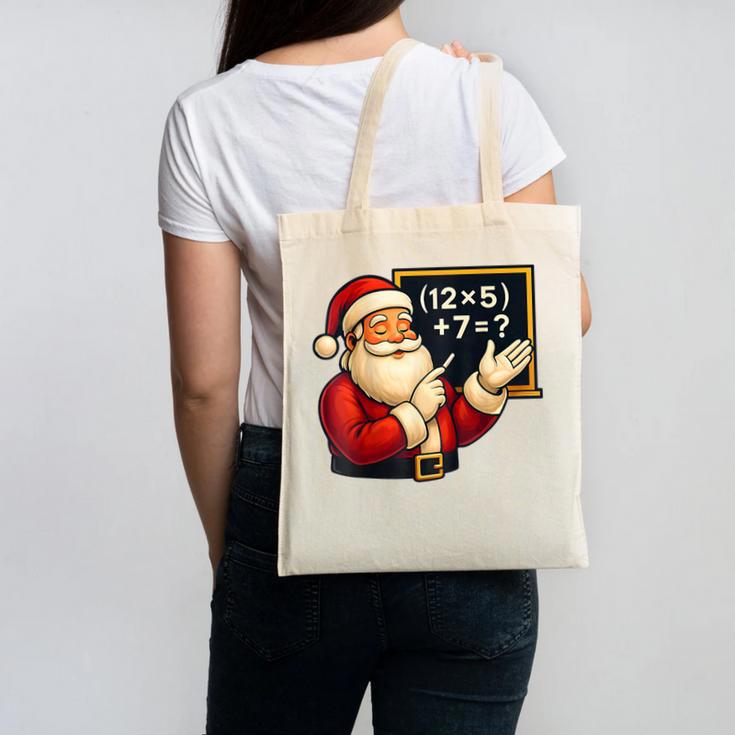 67 Teacher Santa Christmas Six Seven Meme Math Xmas Canvas Tote Bag