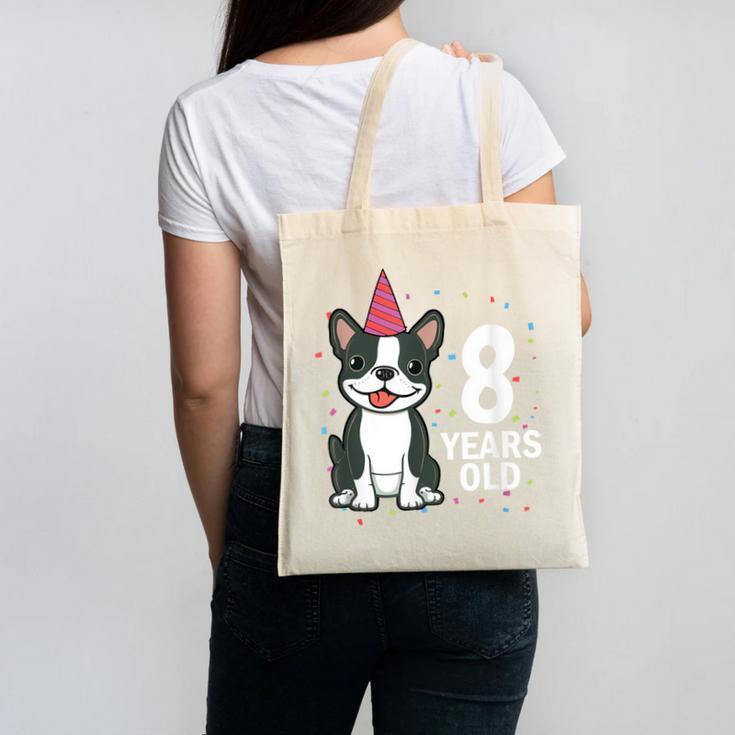 8 Years Old Birthday Boston Terrier Dog Lover 8th Party Kid Canvas Tote Bag