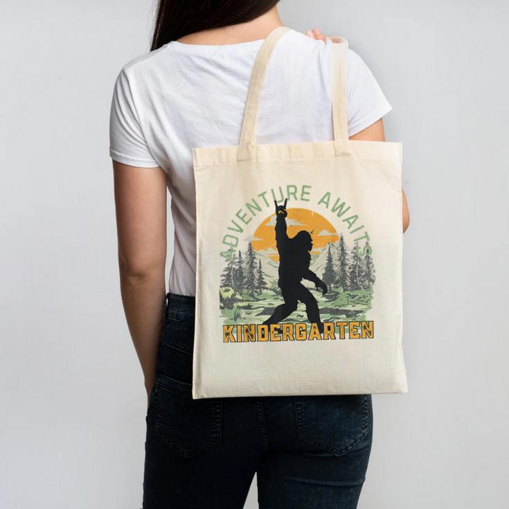 Adventure Awaits Bigfoot Teacher Kindergarten Back To School Canvas Tote Bag