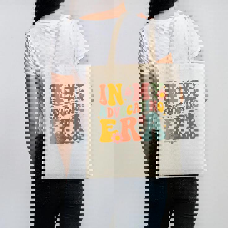 In My Advocating Era Advocate Autism Awareness Sped Teacher Men Women Kids Canvas Tote Bag