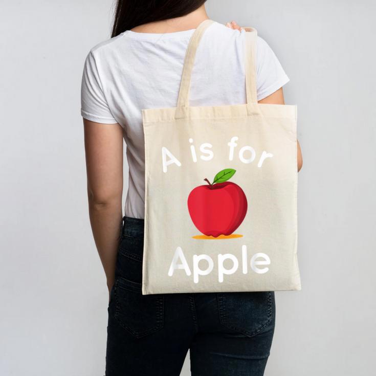 A Is For Apple Toddler Kindergarten Preschool Teacher Canvas Tote Bag