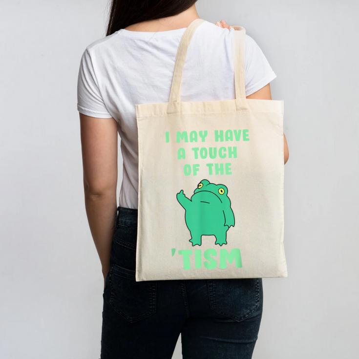 Autism Awareness Neurodiversity Teacher Frog I May Have A Touch Of The Tism Neurodivergent Small Canvas Tote Bag