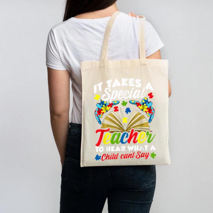 Autism Awareness Teacher Shirts It Takes A Special Teacher Canvas Tote Bag