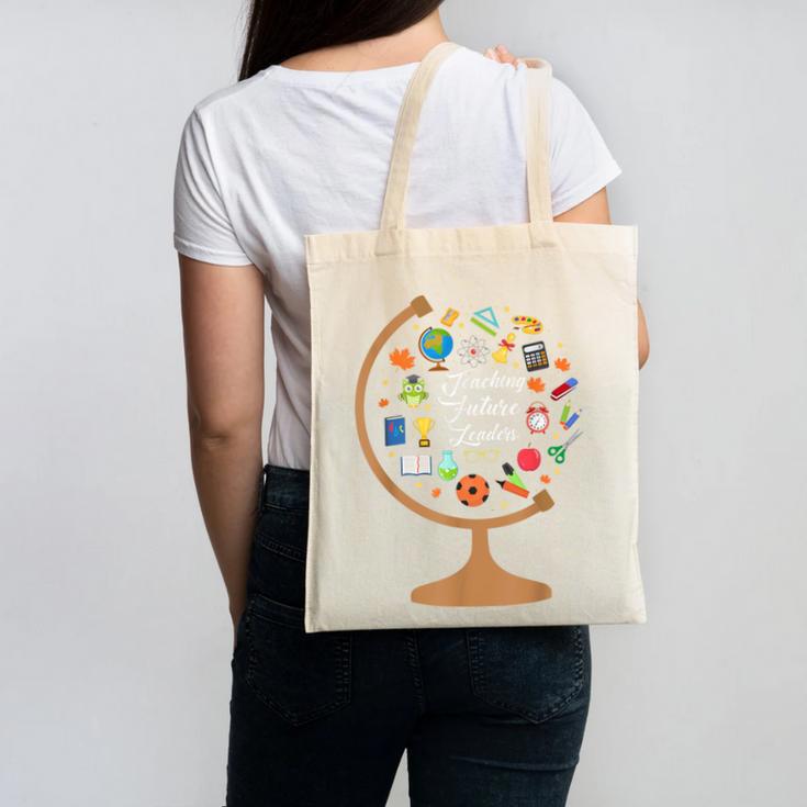 Awesome Teachers T Shirt Teaching Future Leaders Globe For Men Women Canvas Tote Bag