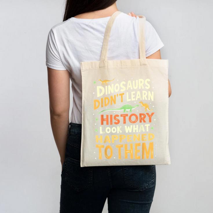 Back To School Dinosaur Social Studies Teacher Student Canvas Tote Bag