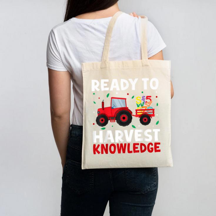 Back To School Teacher Farming Tractor Farmer Kids 100th Day Canvas Tote Bag