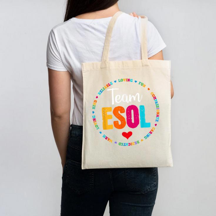 Back To School Teachers Crew Students Team ESOL Teacher Canvas Tote Bag