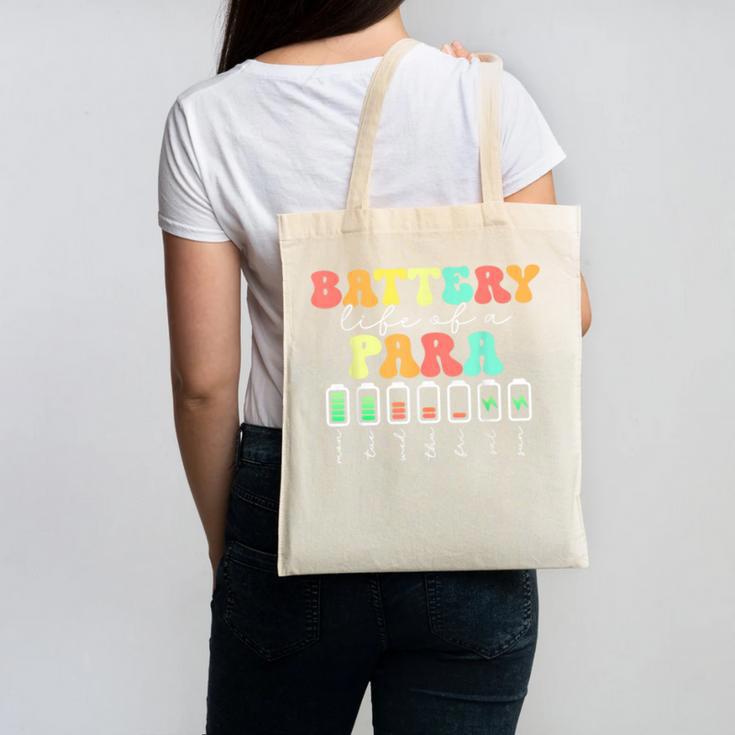 Battery Life Of A Para SPED Parapro Teacher Squad Canvas Tote Bag