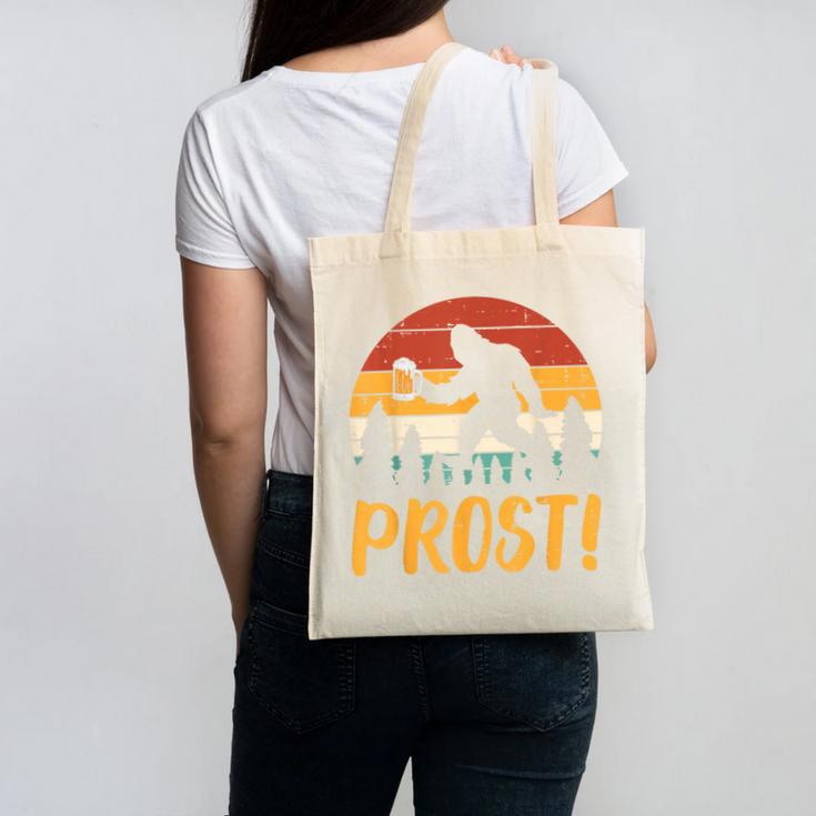 Bigfoot Sasquatch Prost Retro Bavarian Oktoberfest Men Women Canvas Tote Bag