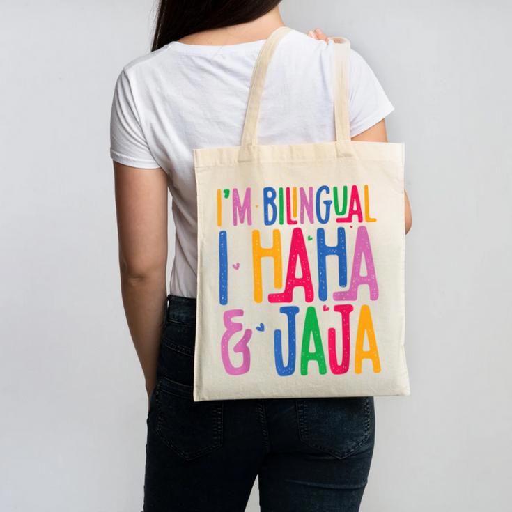 I Am Bilingual I Haha And Jaja Latina Latino Spanish Teacher Canvas Tote Bag