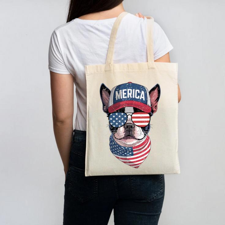 Boston Terrier 4th Of July US Merica Bostie Dog Patriotic For Men Women Kids Canvas Tote Bag