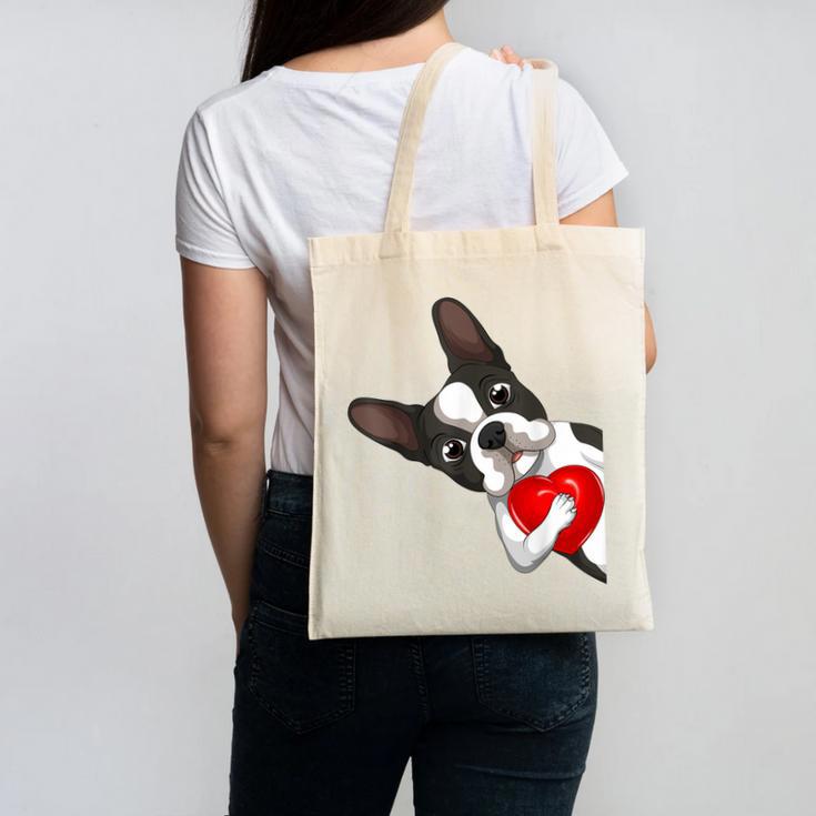 Boston Terrier Bostie Dog Kids Women Girls Canvas Tote Bag