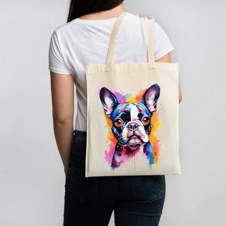 Boston Terrier Lover Pop Art Color Boston Terrier Dog For Men Women Girls Kids Canvas Tote Bag