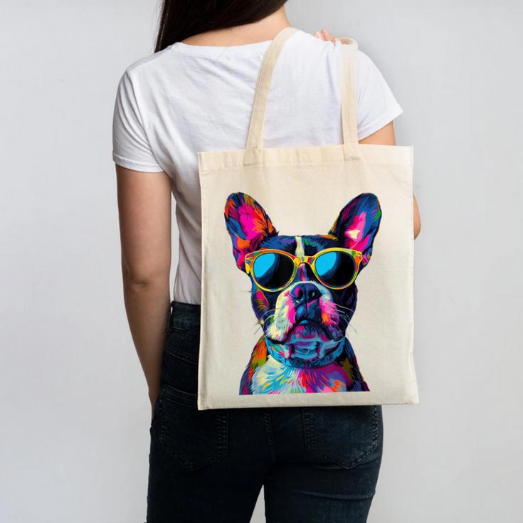 Boston Terrier Lovers Pop Art Boston Terrier Canvas Tote Bag