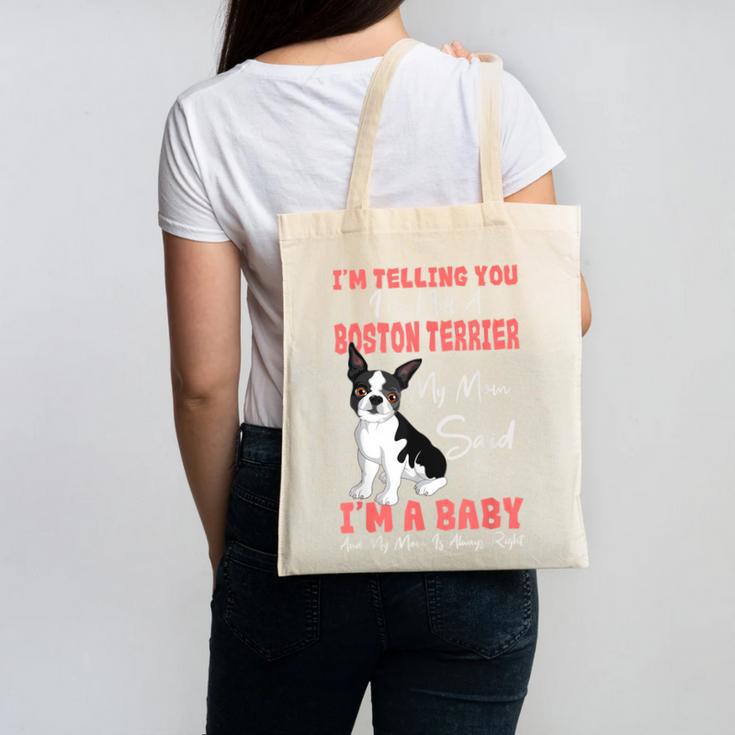 Boston Terrier Mom American Gentleman Dog Lover Mother's Day Canvas Tote Bag